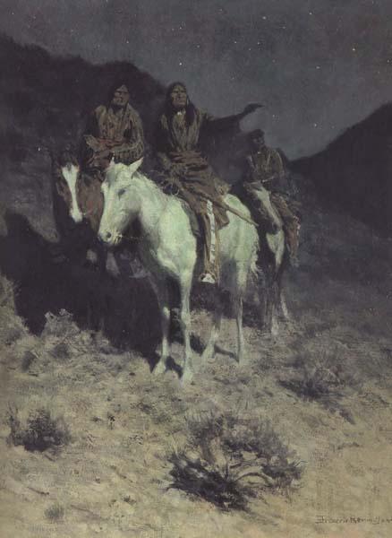 Frederic Remington Indian Scouts at Evening (mk43) Norge oil painting art